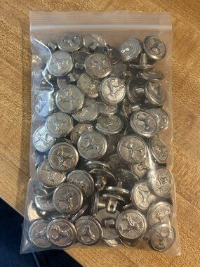 3/4" Silver Deer Head Loop on Back Craft Buttons 100 pieces #32